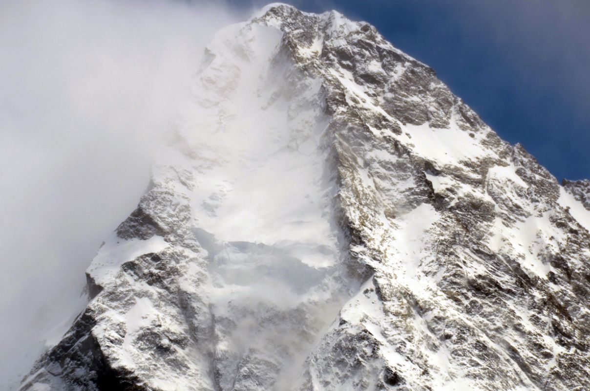 01 Clouds Still Cover K2 North Face Early Afternoon From K2 North Face Intermediate Base Camp 4462m